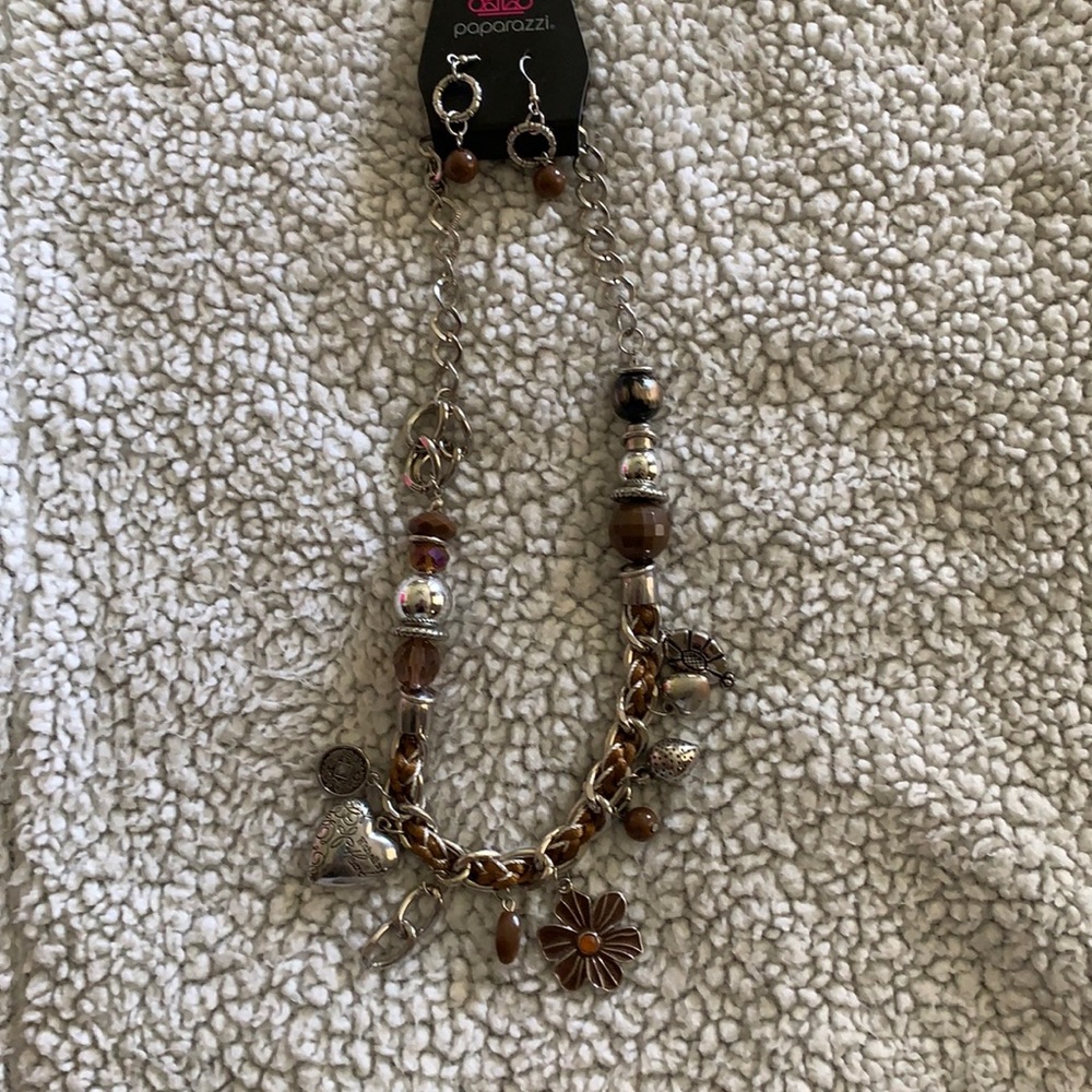 Paparazzi Charm Necklace/Earrings New without Tags